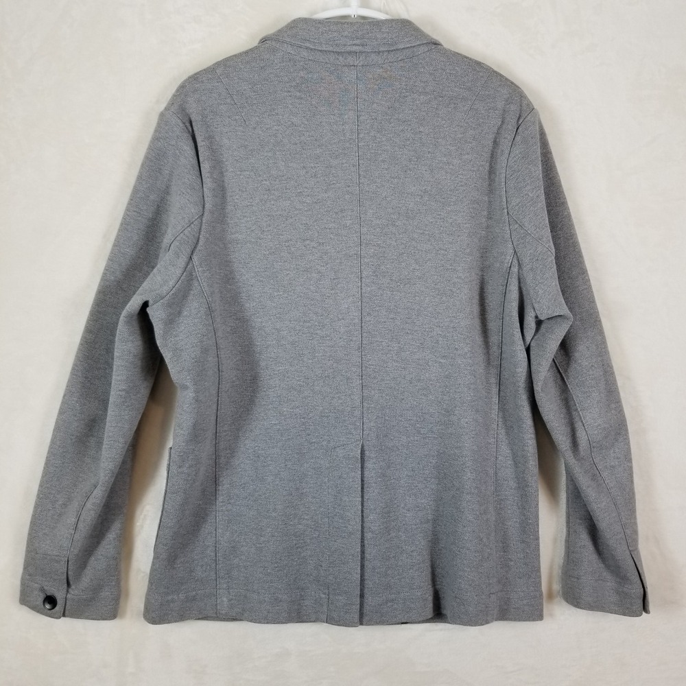 Porter & Ash London Mens Gray Knit Blazer Jacket Large Cotton Blend Unstructured - Picture 2 of 7